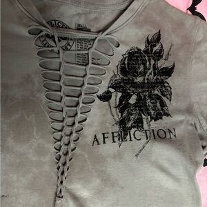 Affliction women’s grey small shirt